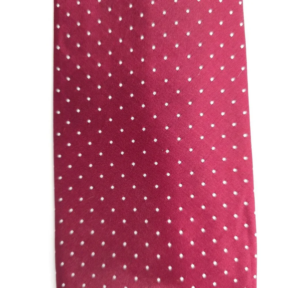 7th avenue Men Necktie Pin Dots Silk Blend Color Red Size 57x3.5 - NWOT